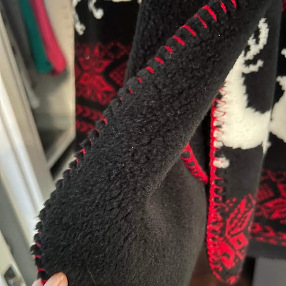 Ladies Reversible and Washable Fleece Stadium Length Coat - Picture 7 of 10